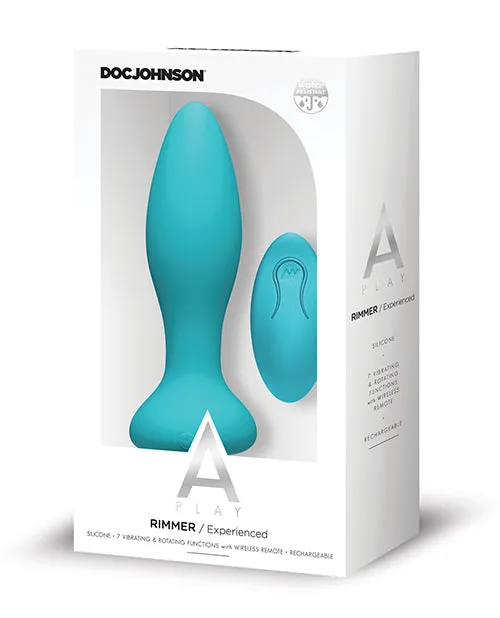 A Play Male Sex Toys APlay Rimmer Experienced Anal Plug with Remote Control Teal