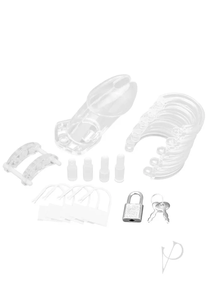 Acrylic Seethru Chastity Cage Blue Line Cand B Gear Male Sex Toys Acrylic Seethru Chastity Cage Blue Line Cand B Gear Male Sex Toys