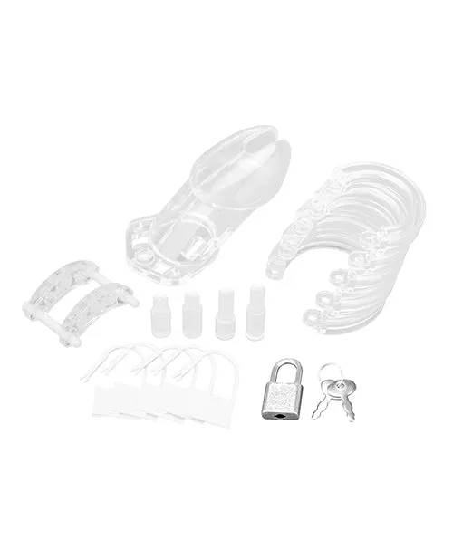Acrylic Seethru Chastity Cage Blue Line Cand B Gear Male Sex Toys Acrylic Seethru Chastity Cage Blue Line Cand B Gear Male Sex Toys