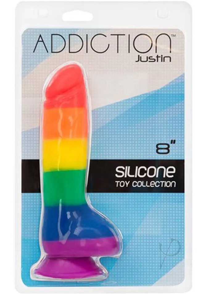 Addiction Dildos Addiction Toy Collection Justin Silicone Dildo with Balls 8in Multicolor Addiction Dildos Addiction Toy Collection Justin Silicone Dildo with Balls 8in Multicolor