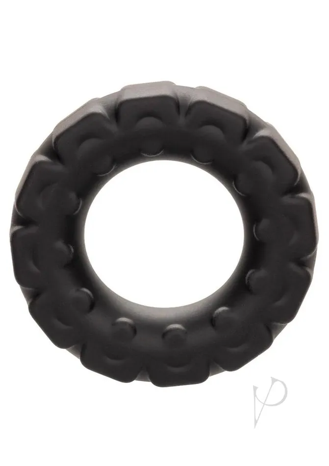 Alpha Male Sex Toys Alpha Liquid Silicone Prolong Tread Cock Ring Black