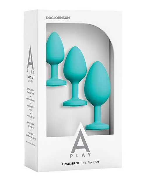 Anal APlay Silicone Anal Trainer Set Teal A Play Anal APlay Silicone Anal Trainer Set Teal A Play