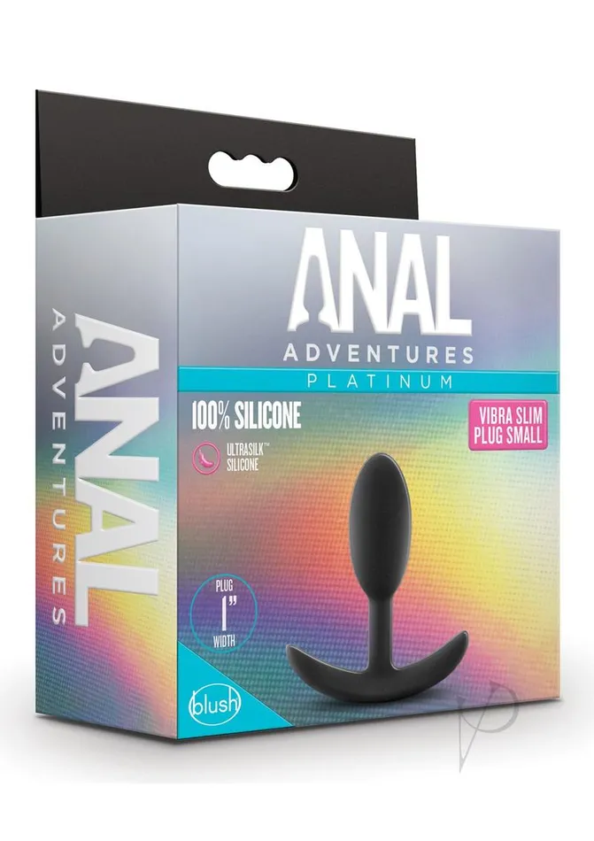 Anal Adventures Male Sex Toys Anal Adventures Platinum Silicone Vibrating Slim Anal Plug Small Black Anal Adventures Male Sex Toys Anal Adventures Platinum Silicone Vibrating Slim Anal Plug Small Black