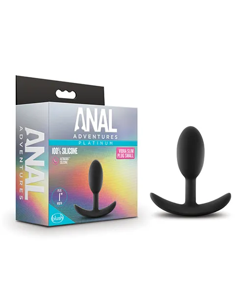 Anal Adventures Male Sex Toys Anal Adventures Platinum Silicone Vibrating Slim Anal Plug Small Black Anal Adventures Male Sex Toys Anal Adventures Platinum Silicone Vibrating Slim Anal Plug Small Black