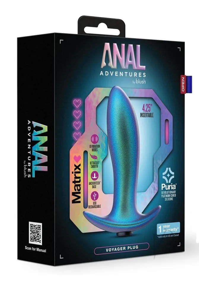 Anal Adventures Matrix Voyager Plug Silicone Rechargeable Anal Plug Neptune Teal Anal Adventures Anal