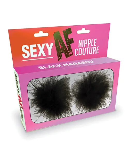 Anal Af Sexy AF Marabou Nipple Couture Silicone Pasties Black Anal Af Sexy AF Marabou Nipple Couture Silicone Pasties Black