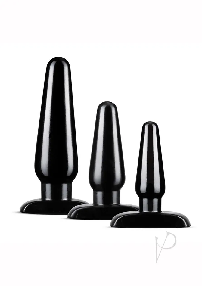 Anal Anal Adventures Anal Adventures Basic Butt Plug Kit 3 Sizes Black