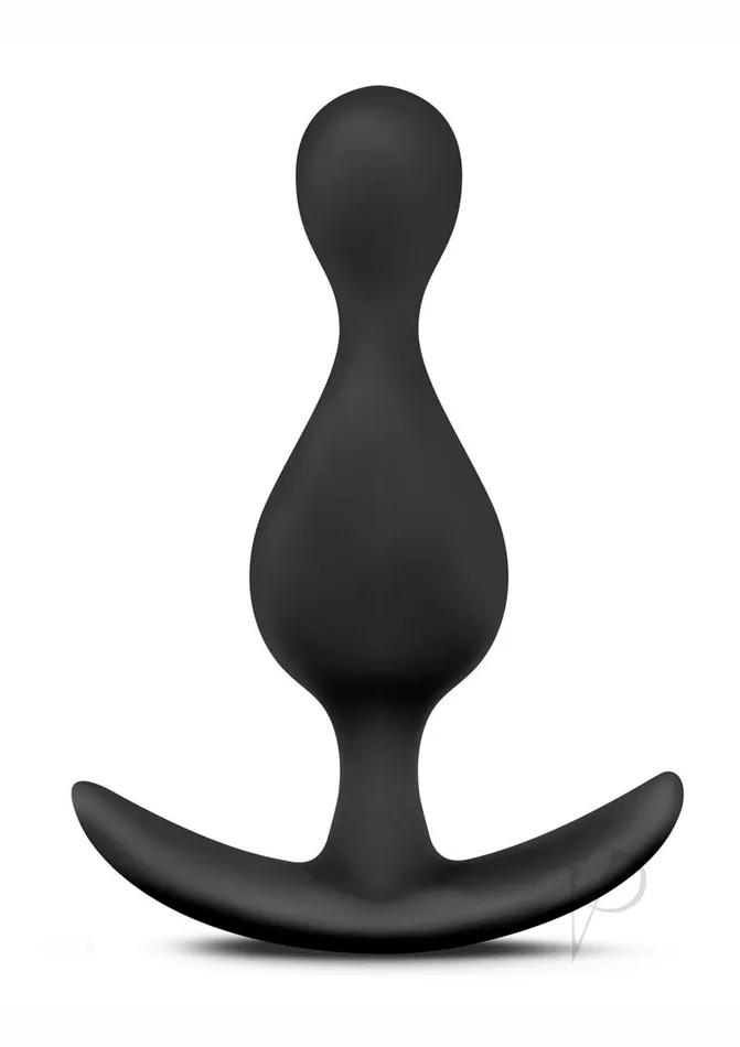 Anal Anal Adventures Platinum Wave Silicone Butt Plug Black Anal Adventures