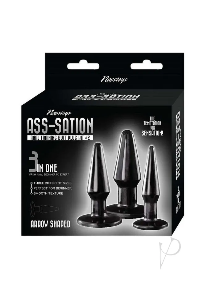 Anal Ass Sation AssSation Kit 2 Anal Trainer Butt Plug Set 3 piece Black