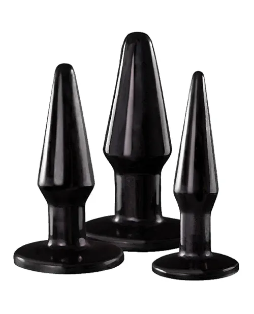 Anal Ass Sation AssSation Kit 2 Anal Trainer Butt Plug Set 3 piece Black