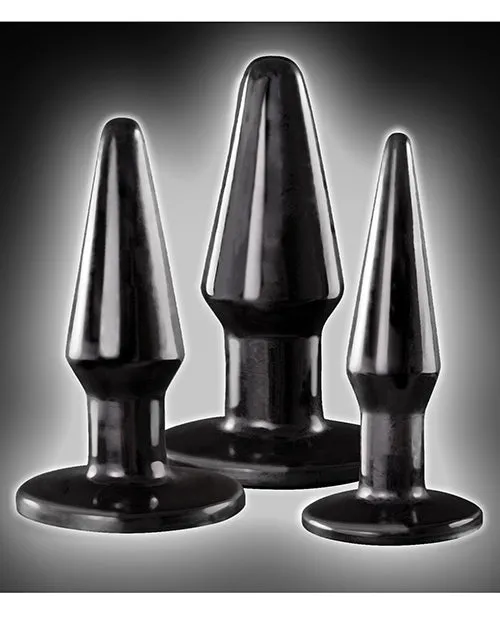 Anal Ass Sation AssSation Kit 2 Anal Trainer Butt Plug Set 3 piece Black