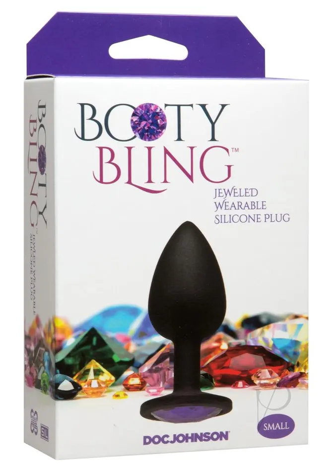 Anal Booty Bling Booty Bling Jeweled Silicone Anal Plug Small Purple