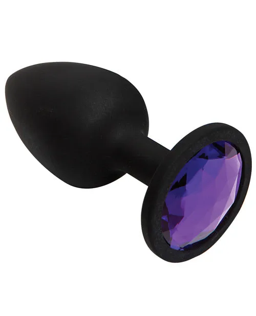 Anal Booty Bling Booty Bling Jeweled Silicone Anal Plug Small Purple Anal Booty Bling Booty Bling Jeweled Silicone Anal Plug Small Purple