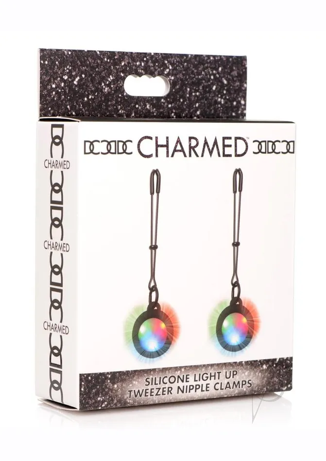 Anal Charmed Charmed Silicone LightUp Tweezer Nipple Clamps Black