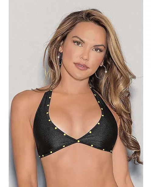 Anal Escante Glow Stones Black Light Dancewear Tri Bra Black OS Anal Escante Glow Stones Black Light Dancewear Tri Bra Black OS