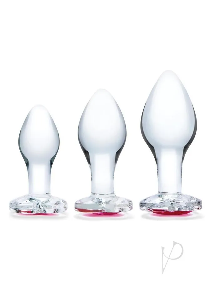 Anal Glas Glas Heart Jewel Glass Anal Training Set 3 Piece Clear Anal Glas Glas Heart Jewel Glass Anal Training Set 3 Piece Clear