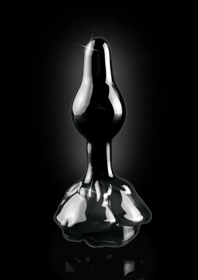 Anal Icicles Icicles No 77 Flower Shaped Glass Anal Plug Black
