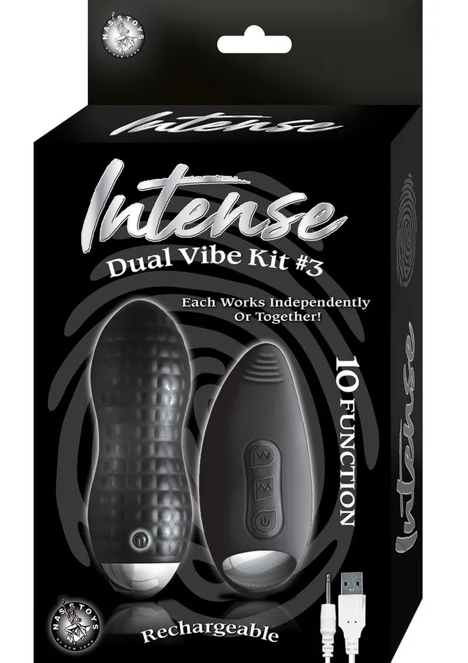 Anal Intense Dual Vibe Kit 3 Rechargeable Silicone Vibrators Black Intense Anal Intense Dual Vibe Kit 3 Rechargeable Silicone Vibrators Black Intense