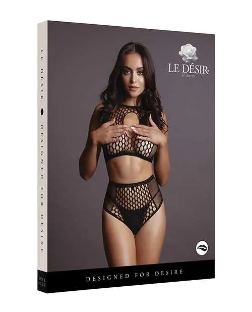 Anal Le Desir Le Desir Duo Net Key Hole Bra Set OS Black Anal Le Desir Le Desir Duo Net Key Hole Bra Set OS Black