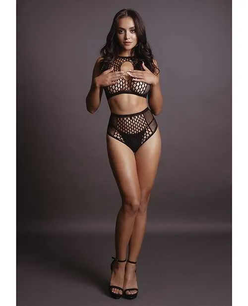 Anal Le Desir Le Desir Duo Net Key Hole Bra Set OS Black Anal Le Desir Le Desir Duo Net Key Hole Bra Set OS Black