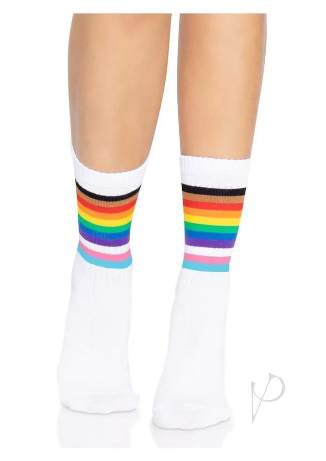Anal Leg Avenue Leg Avenue Pride Crew Socks OS Rainbow