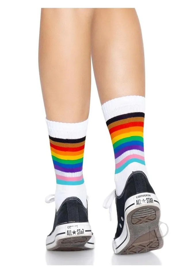 Anal Leg Avenue Leg Avenue Pride Crew Socks OS Rainbow Anal Leg Avenue Leg Avenue Pride Crew Socks OS Rainbow
