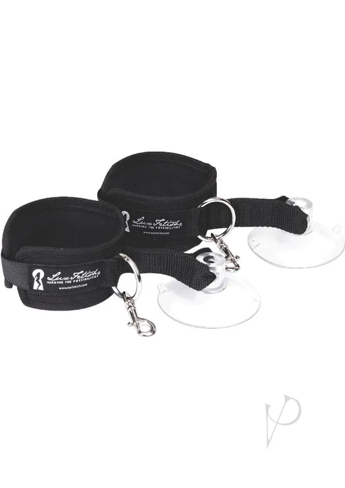 Anal Lux Fetish Sexy Suction Shower Cuffs Adjustable 2 piece set Black Lux Fetish