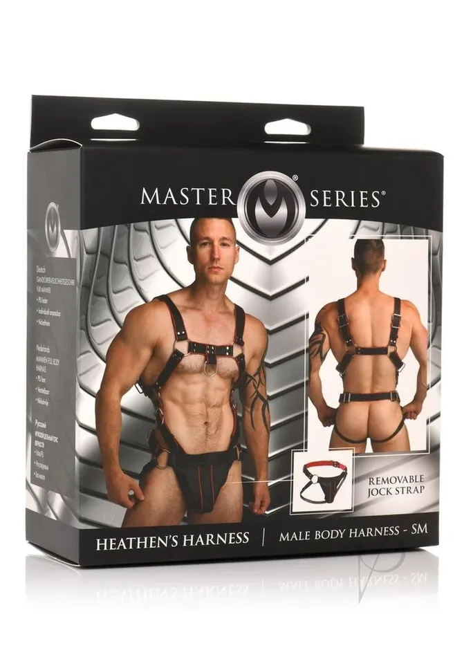 Anal Master Series Master Series Heathers Harness Male Body Harness SmallMedium BlackRed Anal Master Series Master Series Heathers Harness Male Body Harness SmallMedium BlackRed