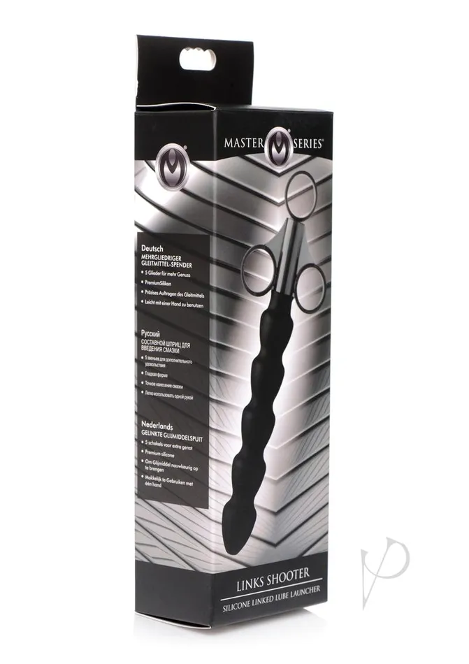 Anal Master Series Master Series Silicone Links Lubricant Launcher Black