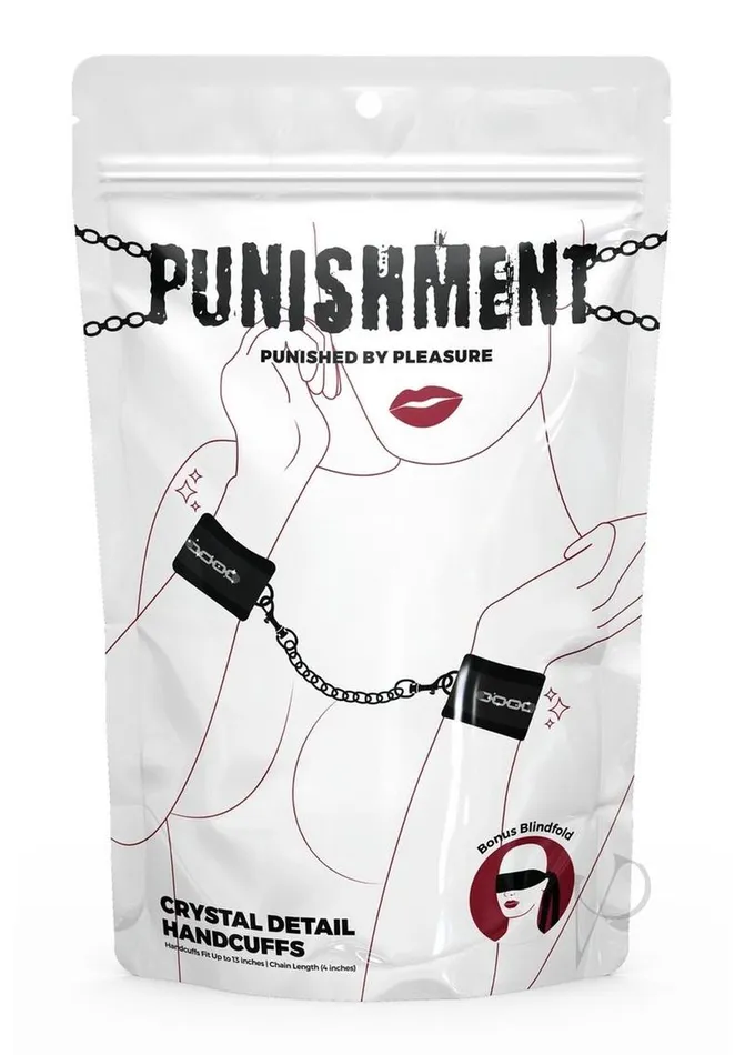 Anal Punishment Punishment Crystal Detail Handcuffs Black