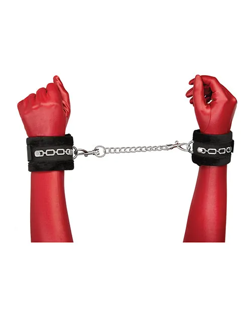 Anal Punishment Punishment Crystal Detail Handcuffs Black