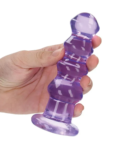 Anal RealRock Curvy Dildo or Butt Plug 55in Purple Real Rock