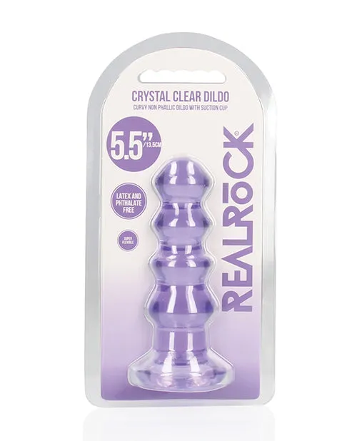 Anal RealRock Curvy Dildo or Butt Plug 55in Purple Real Rock