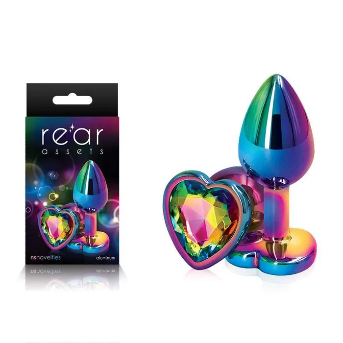 Anal Rear Assets Multi Coloured Heart Butt Plug Small NS Novelties