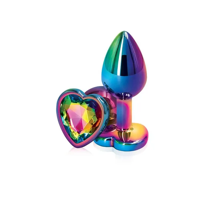 Anal Rear Assets Multi Coloured Heart Butt Plug Small NS Novelties