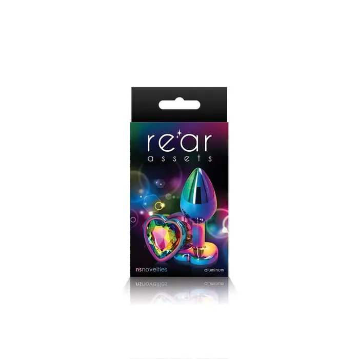 Anal Rear Assets Multi Coloured Heart Butt Plug Small NS Novelties