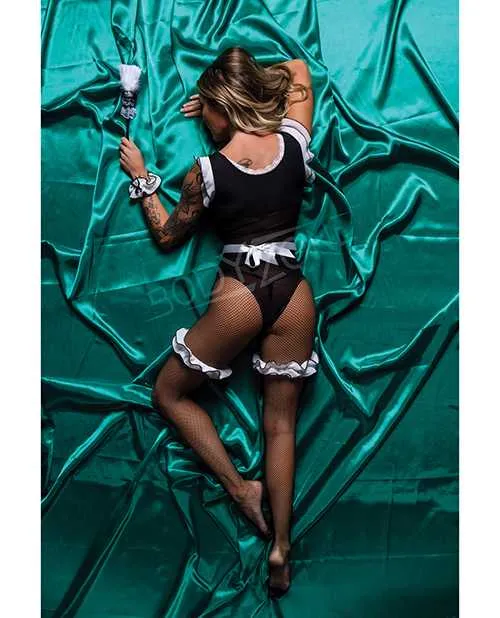 Anal Role Play Role Play Mischievous Maid 6 pc Set BlackWhite ML