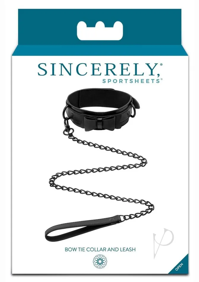 Anal Sincerely Sincerely Bow Tie Collar Leash Black
