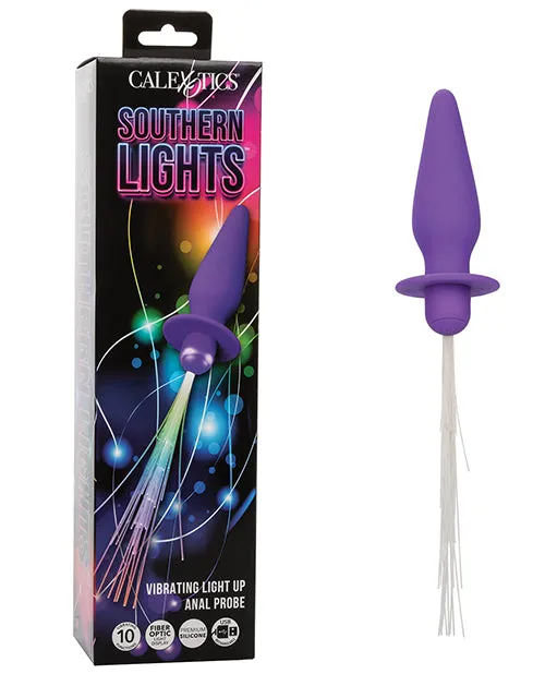 Anal Southern Lights Southern Lights Rechargeable Silicone Vibrating Light Up Anal Probe Purple