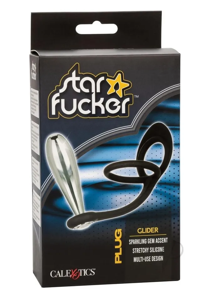 Anal Star Fucker Glider Plug Silicone Dual Enhancer Black Star Fucker