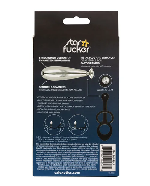 Anal Star Fucker Glider Plug Silicone Dual Enhancer Black Star Fucker