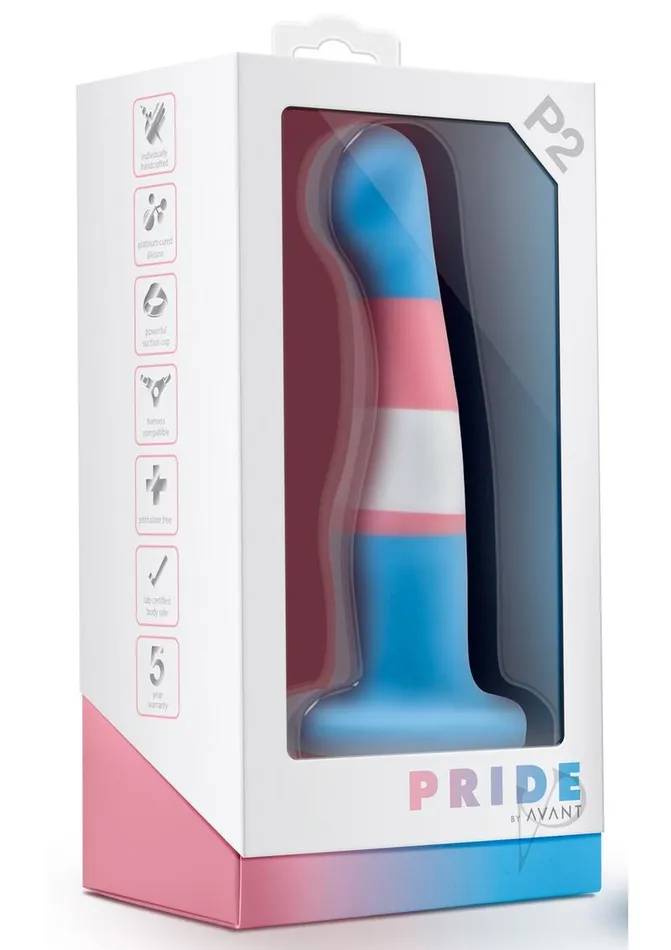 Avant Dildos Avant Pride P2 True Blue Silicone Dildo 6in Multicolor
