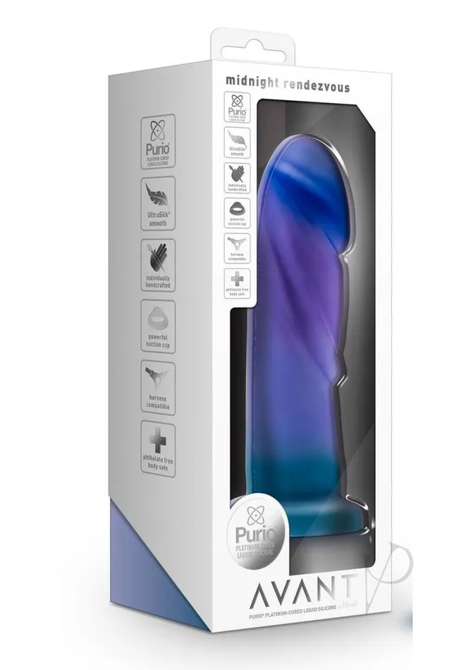 Avant Midnight Rendezvous Silicone Dildo Ocean Blue Avant Dildos