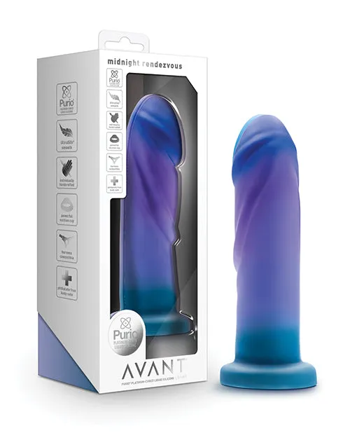 Avant Midnight Rendezvous Silicone Dildo Ocean Blue Avant Dildos Avant Midnight Rendezvous Silicone Dildo Ocean Blue Avant Dildos