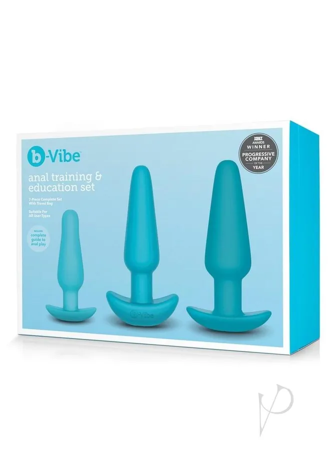B Vibe Anal BVibe Anal Education Set Rechargeable Silicone Anal Play Blue
