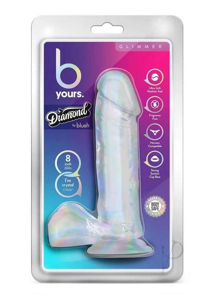 B Yours Dildos B Yours Diamond Glimmer Dildo 8in Clear