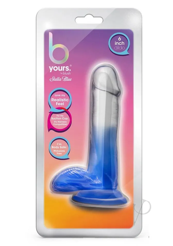 B Yours Dildos B Yours Stilla Blue Dildo 6in BlueClear