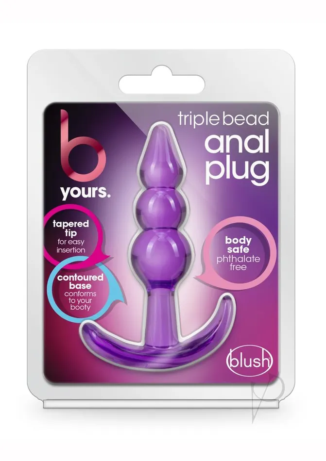 B Yours Triple Bead Butt Plug Purple B Yours Anal