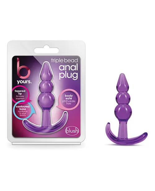 B Yours Triple Bead Butt Plug Purple B Yours Anal B Yours Triple Bead Butt Plug Purple B Yours Anal