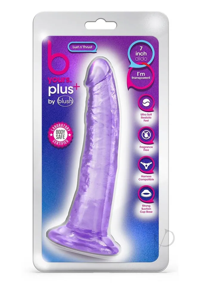 B Yours Vibrators B Yours Plus Lust n Thrust Realistic Dildo 75in Purple